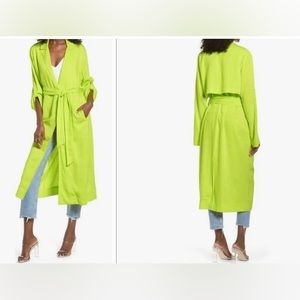 AFRM Hendrix Leopard Print Duster Jacket Lime